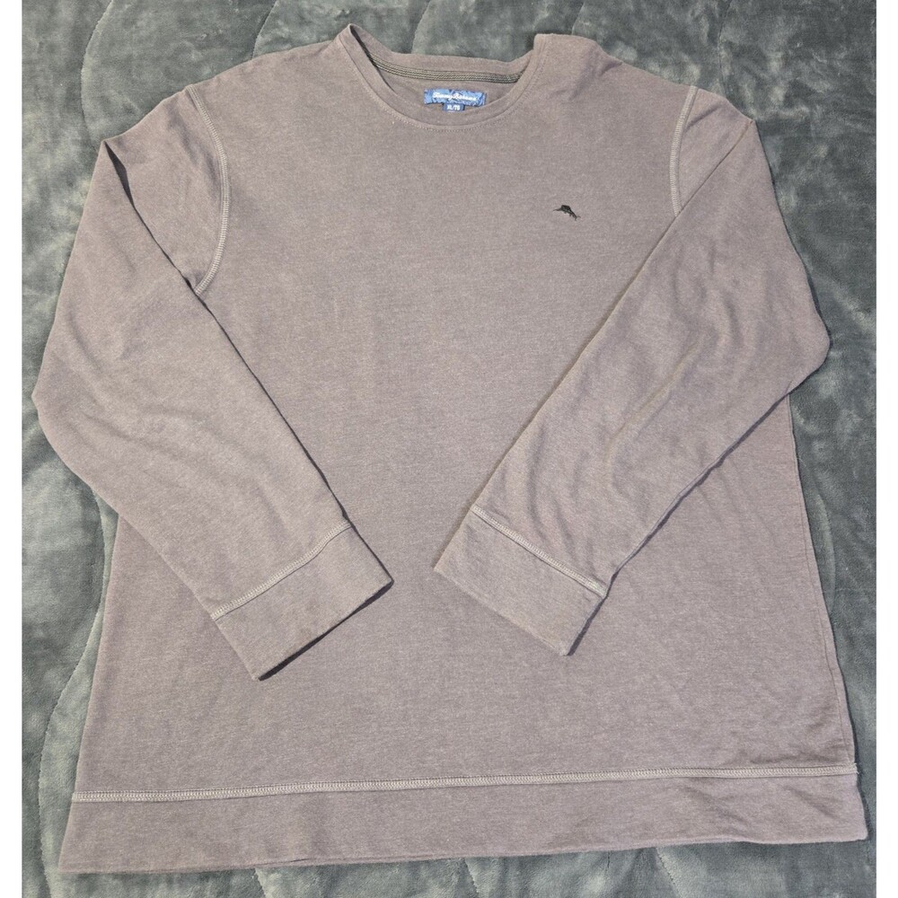 Tommy Bahama Mens XL Long Sleeve Shirt Dark Grey Gray Comfy Soft Stretchy
